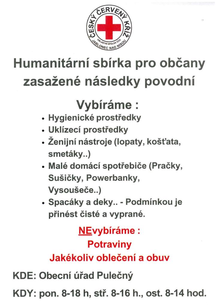 Sbírka pro občany zasažené následky povodní