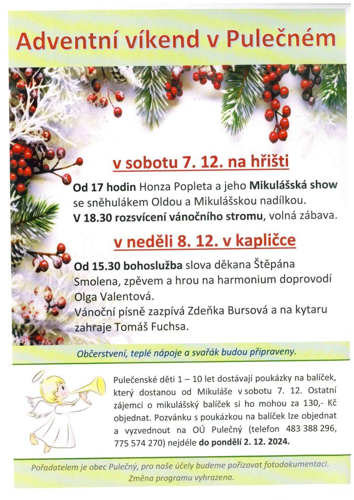 Mikulášská nadílka s Honzou Popletou a sněhulákem Oldou.