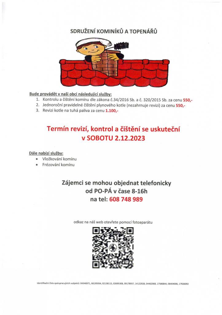 Sdružení kominíků a topenářů nabízí své služby