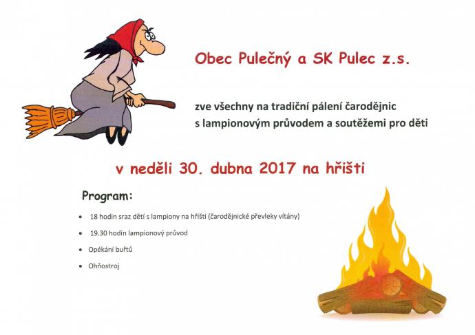 Pálení čarodějnic v Pulečném
