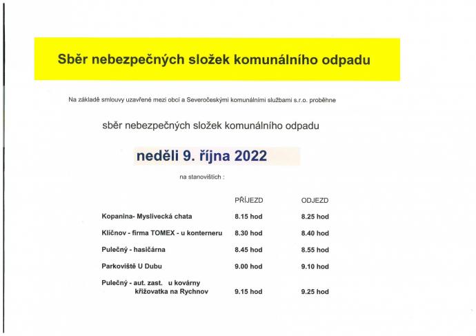 Sběr nebezpečných složek komunálního odpadu
