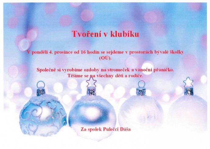 Vánoční tvoření v klubíku