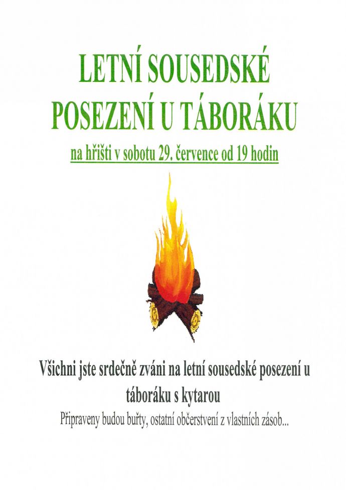 Letní sousedské posezení o táboráku