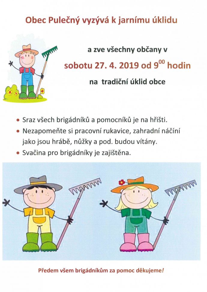 Jarní brigáda - tradiční úklid obce
