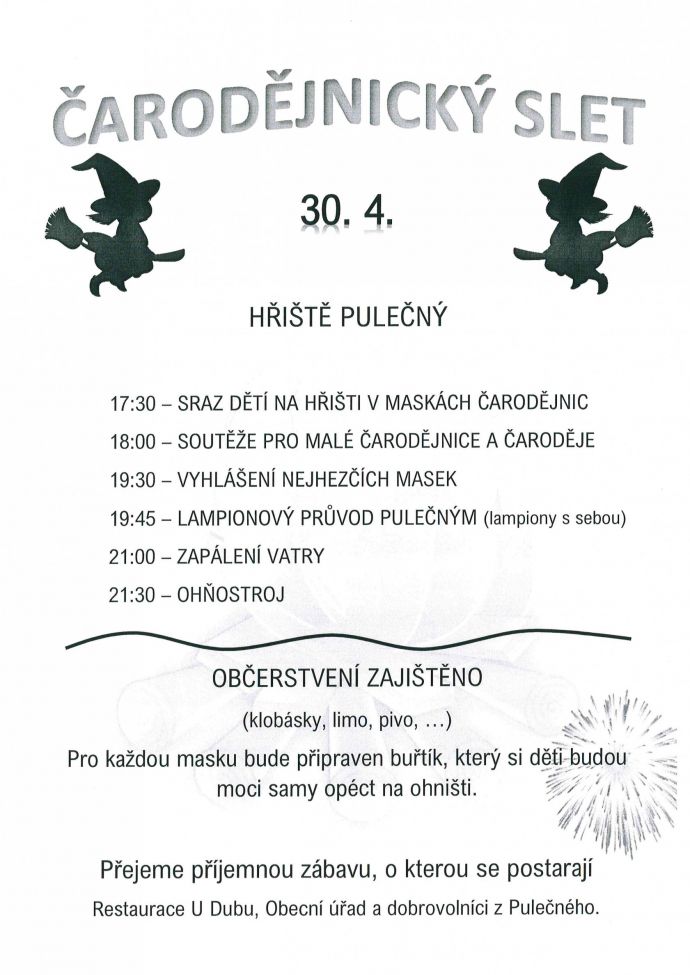 Pozvánka na čerodějnický slet.