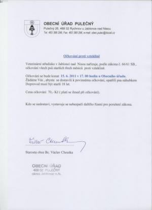 Očkování psů proti vzteklině 1