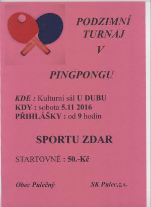 Pozvánka na stolní tenis
