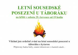 Letní sousedské posezení o táboráku
