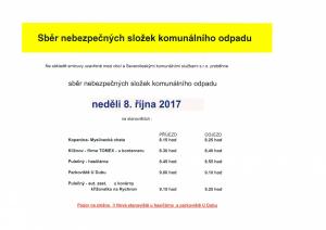 Sběr nebezpečných složek odpadu  - stanoviště