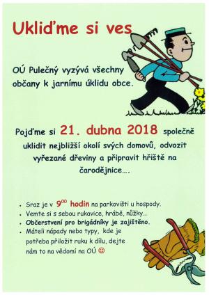 Pozvánka na brigádu "Ukliďme si ves"