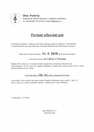Povinné očkování psů