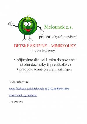 Otevření dětské skupiny - miniškolky v obci Pulečný