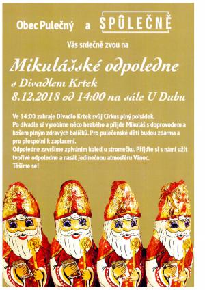 Mikulášské odpoledne s divadlem Krtek