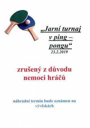 Zrušení turnaje v ping-pongu