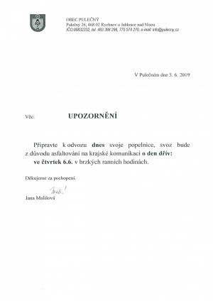 Mimořádný svoz komunálního odpadu