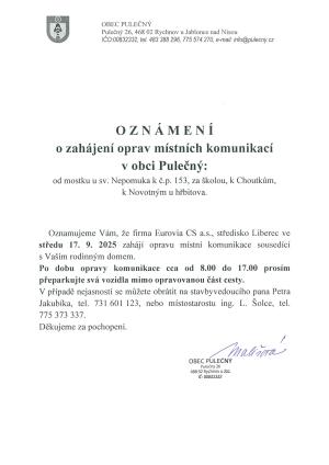 Oznámení