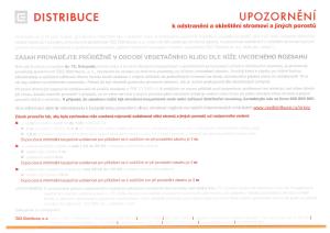ČEZ Distribuce, a.s. - upozornění